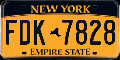 NY license plate FDK7828