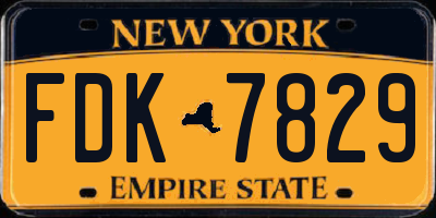 NY license plate FDK7829