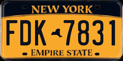 NY license plate FDK7831