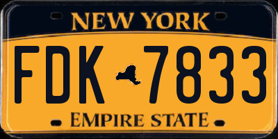 NY license plate FDK7833