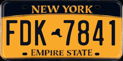 NY license plate FDK7841