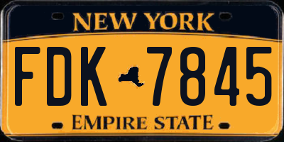NY license plate FDK7845