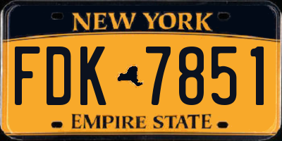 NY license plate FDK7851