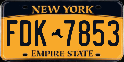 NY license plate FDK7853