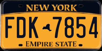 NY license plate FDK7854