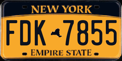 NY license plate FDK7855