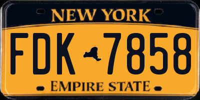 NY license plate FDK7858