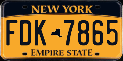NY license plate FDK7865