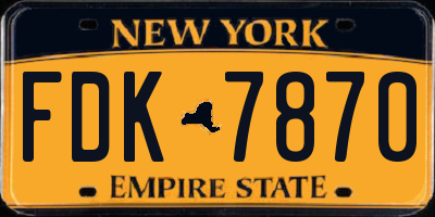 NY license plate FDK7870