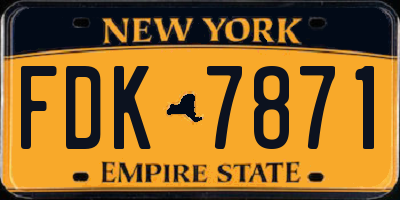 NY license plate FDK7871