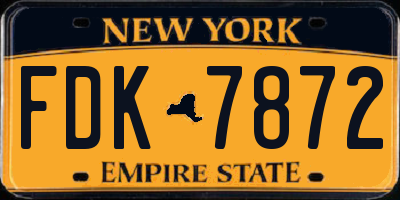 NY license plate FDK7872