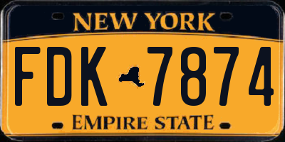 NY license plate FDK7874