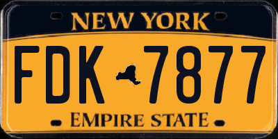 NY license plate FDK7877
