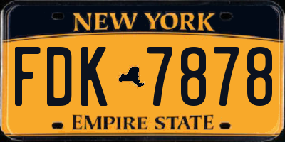 NY license plate FDK7878