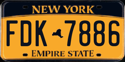 NY license plate FDK7886
