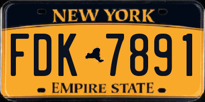 NY license plate FDK7891