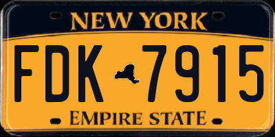 NY license plate FDK7915