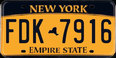 NY license plate FDK7916
