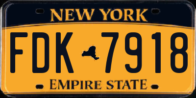 NY license plate FDK7918