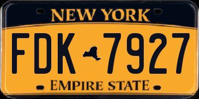 NY license plate FDK7927