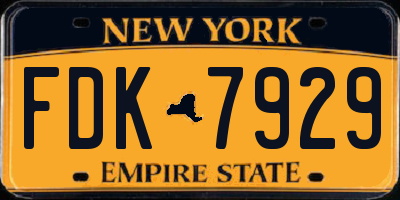 NY license plate FDK7929