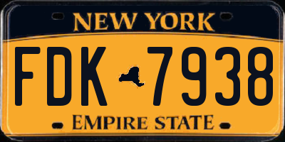 NY license plate FDK7938
