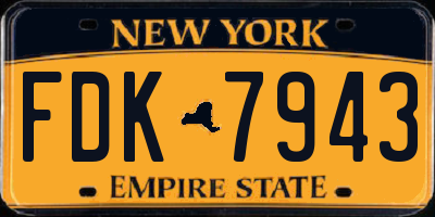 NY license plate FDK7943