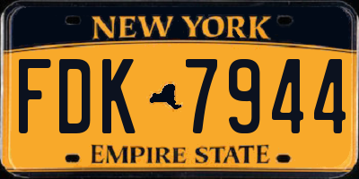 NY license plate FDK7944