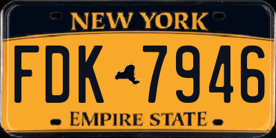 NY license plate FDK7946
