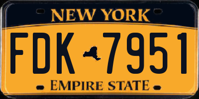 NY license plate FDK7951