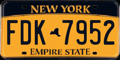 NY license plate FDK7952