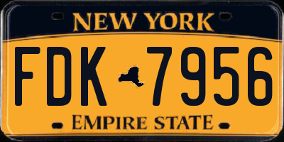 NY license plate FDK7956