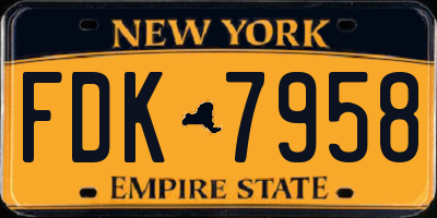 NY license plate FDK7958