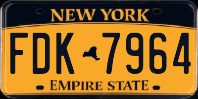 NY license plate FDK7964