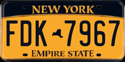 NY license plate FDK7967