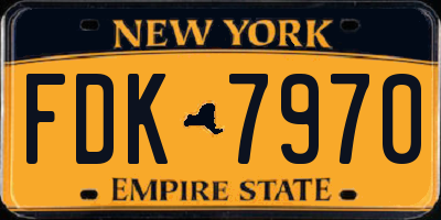 NY license plate FDK7970