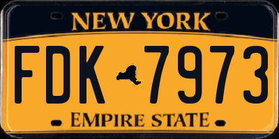 NY license plate FDK7973