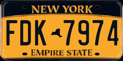 NY license plate FDK7974