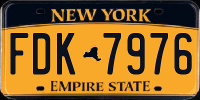 NY license plate FDK7976