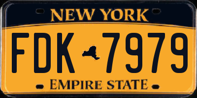 NY license plate FDK7979