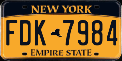 NY license plate FDK7984