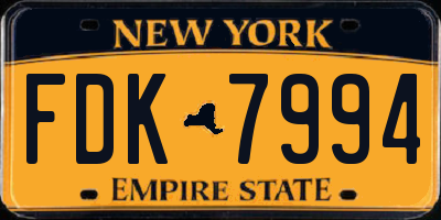NY license plate FDK7994