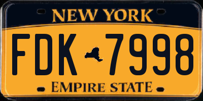NY license plate FDK7998