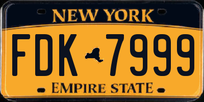 NY license plate FDK7999