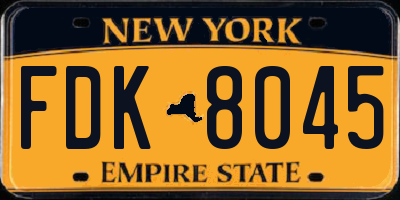 NY license plate FDK8045
