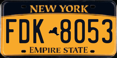 NY license plate FDK8053