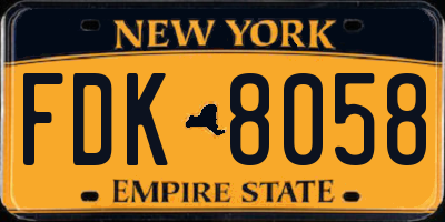 NY license plate FDK8058