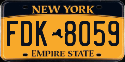 NY license plate FDK8059