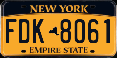 NY license plate FDK8061