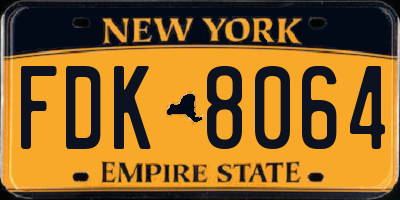NY license plate FDK8064